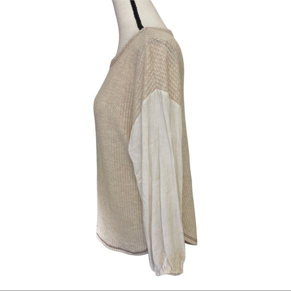 Chrysanthemum color block long sleeves embroidery rayon XS oversized sweatshirt - Picture 6 of 12